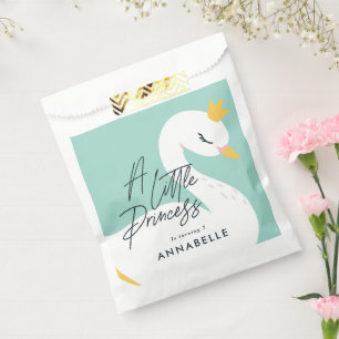 Wunderschöne elegante Aqua-Foto-Party mit Schwan Geschenktütchen