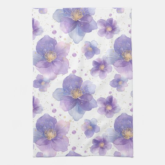 wunderschöne, elegante Blume, nahtlos gepatcht Geschirrtuch (Vertikal)