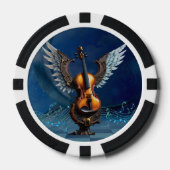 Wunderschöne, elegante Geige mit Flügeln. Pokerchips (Vorderseite)