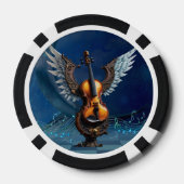 Wunderschöne, elegante Geige mit Flügeln. Pokerchips (Rückseite)