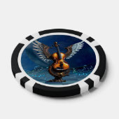 Wunderschöne, elegante Geige mit Flügeln. Pokerchips (Einzeln)