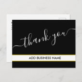 Wunderschöne elegante Gold Black Business DANK YOU Postkarte (Vorne/Hinten)