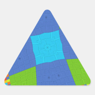 Wunderschöne Erstaunliche Grüne Blaue Cyan Kunst D Dreieckiger Aufkleber