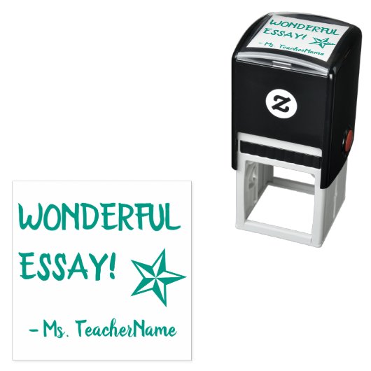 "WUNDERSCHÖNE ESSAY!" Tutor-Feedback-Rubber-Briefm Permastempel (Beispiel)