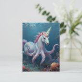 Wunderschöne Fantasie-Einhorn-Oktopus Postkarte (Stehend Vorderseite)