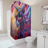 Wunderschöne farbenfrohe Einhorn Duschvorhang (Beispiel)