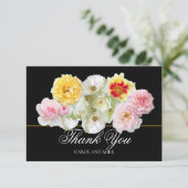 Wunderschöne farbenfrohe Rosen Brautdusche Dankesc Dankeskarte (Stehend Vorderseite)