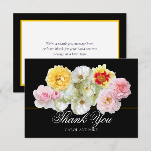 Wunderschöne farbenfrohe Rosen Brautdusche Dankesc Dankeskarte (Vorne/Hinten)