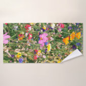 wunderschöne, farbenfrohe Wiese wilder Blume Badehandtuch (Badehandtuch)