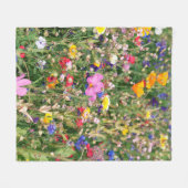 wunderschöne, farbenfrohe Wiese wilder Blume Fleecedecke (Vorderseite (Horizontal))