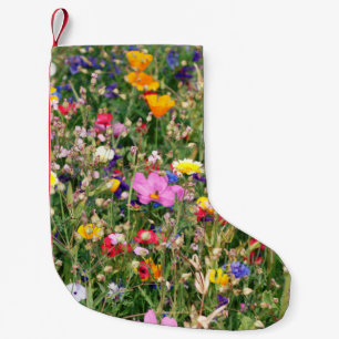 wunderschöne, farbenfrohe Wiese wilder Blume Kleiner Weihnachtsstrumpf