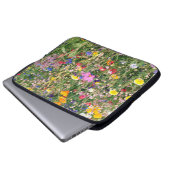 wunderschöne, farbenfrohe Wiese wilder Blume Laptopschutzhülle (Vorne Knopf)