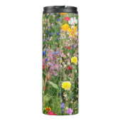 wunderschöne, farbenfrohe Wiese wilder Blume Thermosbecher (Rückseite)