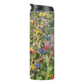 wunderschöne, farbenfrohe Wiese wilder Blume Thermosbecher (Nach rechts gedreht)