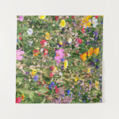 wunderschöne, farbenfrohe Wiese wilder Blume Wandteppich (Vorderseite (Horizontal))