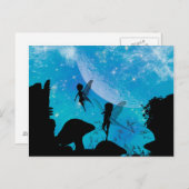 Wunderschöne Fee-Silhouette Postkarte (Vorne/Hinten)