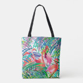 Wunderschöne Flamingo Aquarellbild. Afrika Tasche (Rückseite)