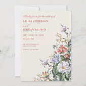 wunderschöne Flora Fauna Hochzeit  Einladung (Rückseite)