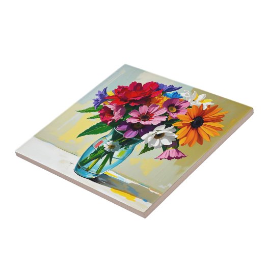 Wunderschöne florale Kunstgestaltung Fliese (Seite)