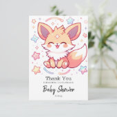 Wunderschöne Forest Fox Babydusche Dankeskarte (Stehend Vorderseite)