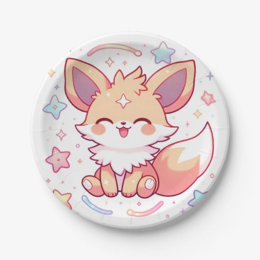 Wunderschöne Forest Fox Babydusche Pappteller (Vorderseite)