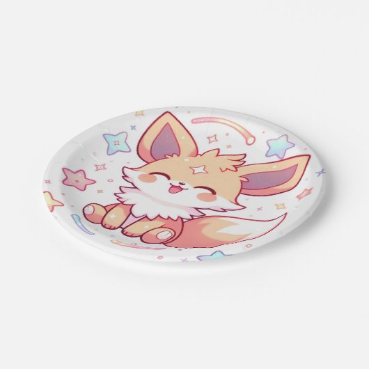 Wunderschöne Forest Fox Babydusche Pappteller (Schrägansicht)