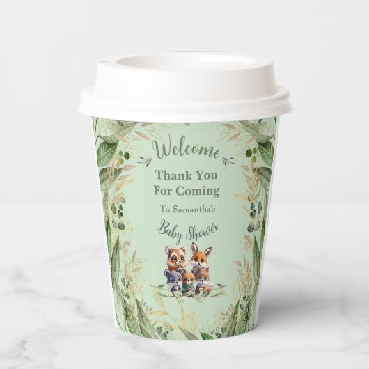 Wunderschöne Forest Friends Kinderdusche Pappbecher (Rückseite)