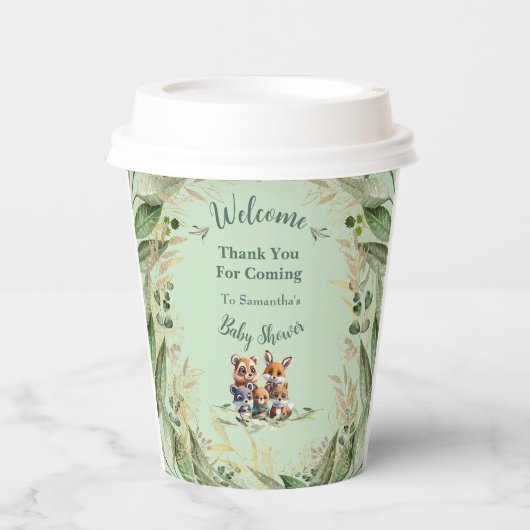 Wunderschöne Forest Friends Kinderdusche Pappbecher (Vorderseite)