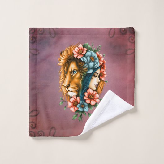 Wunderschöne Frau, deren langes, fließendes Haar Badhandtuch Set (Waschlappen)