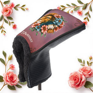 Wunderschöne Frau, deren langes, fließendes Haar Golf Headcover