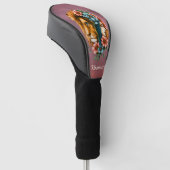 Wunderschöne Frau, deren langes, fließendes Haar Golf Headcover (angewinkelt)