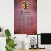 Wunderschöne Frau, deren langes, fließendes Haar Poster (Heimbüro)