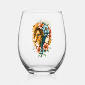 Wunderschöne Frau, deren langes, fließendes Haar Weinglas Ohne Stiel (Rückseite)