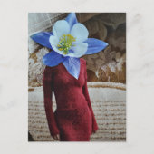 Wunderschöne Frau mit Blumenkopf-Collage Postkarte (Vorderseite)