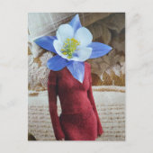 Wunderschöne Frau mit Blumenkopf-Collage Postkarte (Vorderseite)
