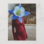 Wunderschöne Frau mit Blumenkopf-Collage Postkarte (Vorderseite)