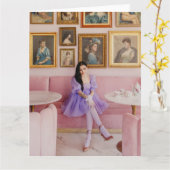 wunderschöne Frauen mit gemalteten Bildern Grußkar Karte (Gelbe Blume)