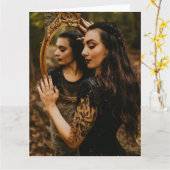 wunderschöne Frauen mit Spiegelgrüßkarte Karte (Gelbe Blume)