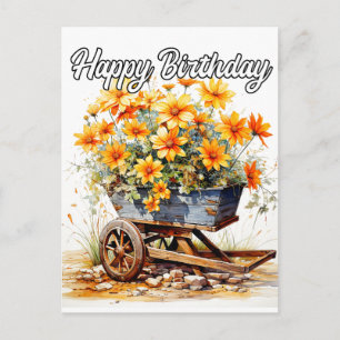 Wunderschöne frische Blumen Alles Gute zum Geburts Postkarte