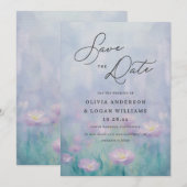 Wunderschöne Frühlings-Aquarell-Skript-Hochzeit Save The Date (Vorne/Hinten)