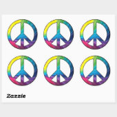 Wunderschöne Gefärbte Krawatte inspiriertes Friede Runder Aufkleber (Blatt)