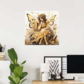 Wunderschöne Gelbe Fantasiewelt Poster (Heimbüro)