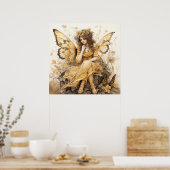 Wunderschöne Gelbe Fantasiewelt Poster (Küche)