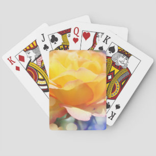Wunderschöne gelbe Rosenblume. Florale Fotografie. Spielkarten