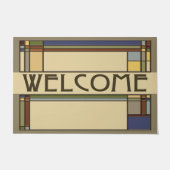 Wunderschöne, geometrische Muster von Herbstkunst Fußmatte (Vorderseite)