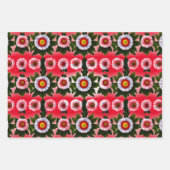 Wunderschöne Gerbera Blume rot, grün, gelb Geschenkpapier Set (Vorderseite)