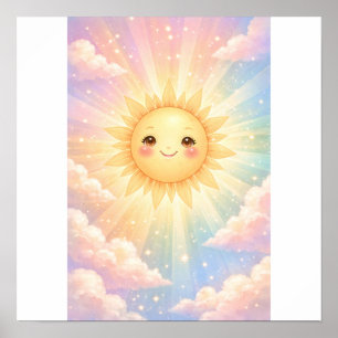 Wunderschöne glückliche Sonne Pastell Poster