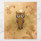 Wunderschöne goldene Eule Weinetikett (Einzelnes Label)