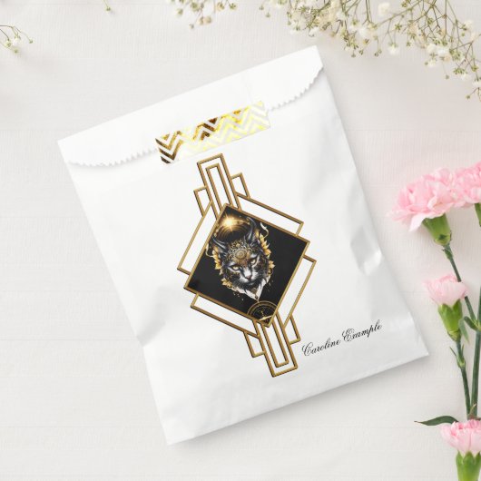 Wunderschöne goldene schwarze Katze. Geschenktütchen (Versiegelt)