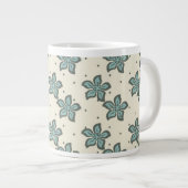 Wunderschöne graue Blumen Jumbo-Tasse (Vorderseite Rechts)